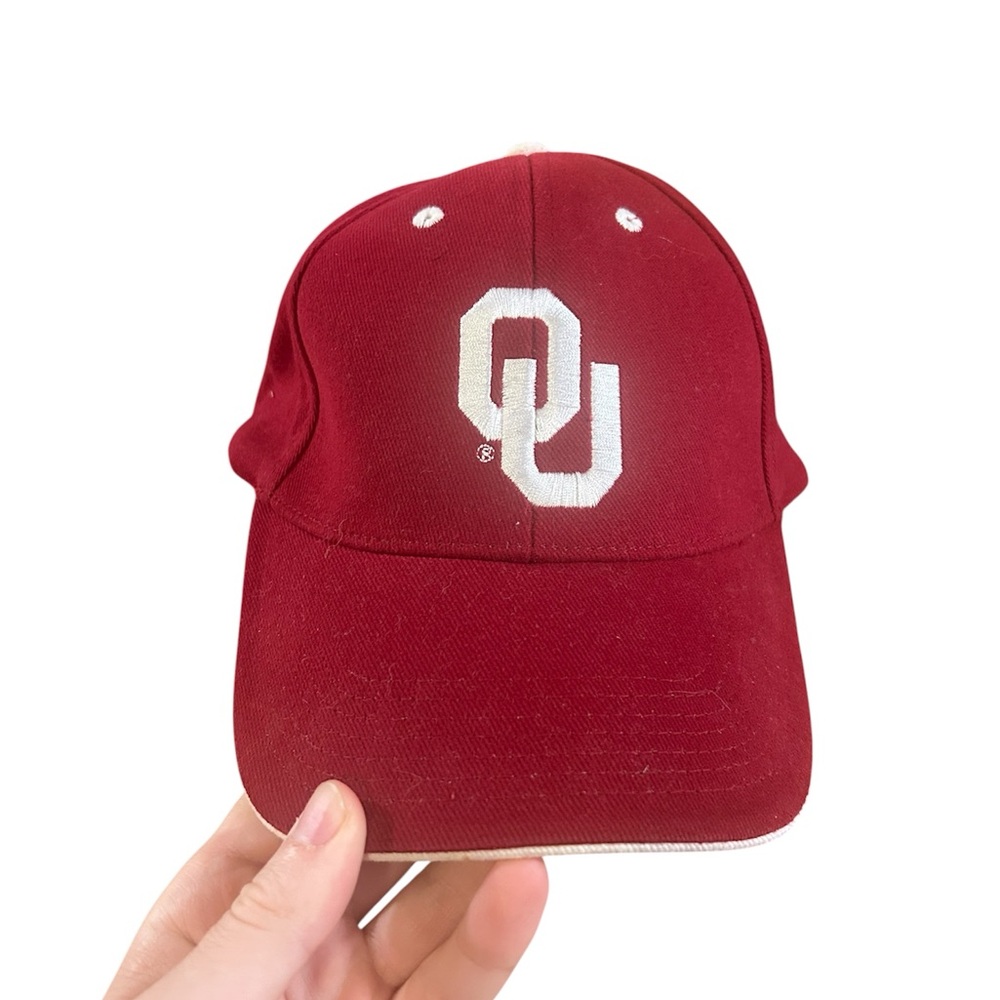 Signature OU Embroidered Maroon and White Baseball Cap